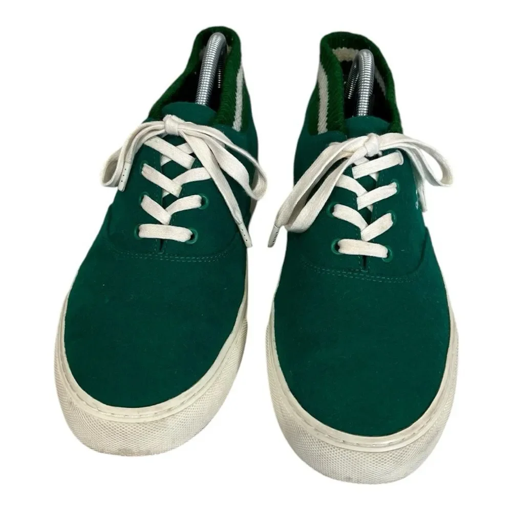 Tory‎ Sport | Green Ribbed Cloth Leather Lace Up Love All Sneakers 10.5